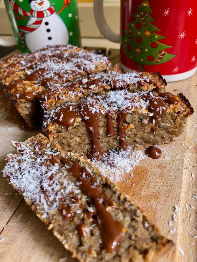 Christmas banana oat bread