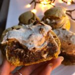 hazelnut filled shrove tuesday cream bun