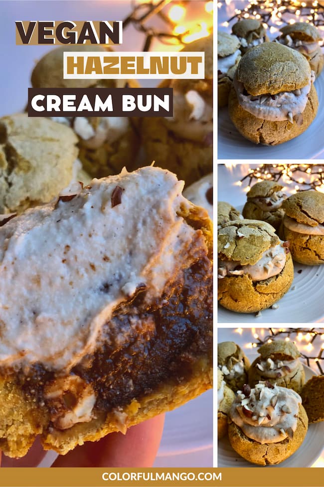 vegan hazelnut cream bun