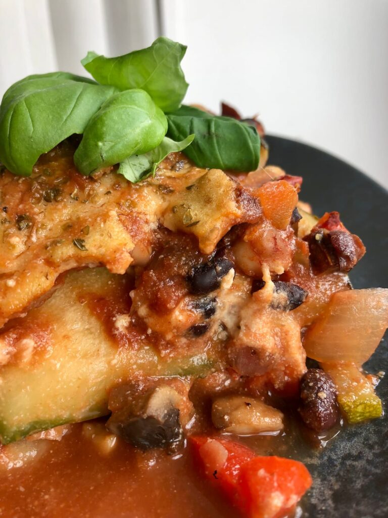 vegan gluten free lasagna with zucchini