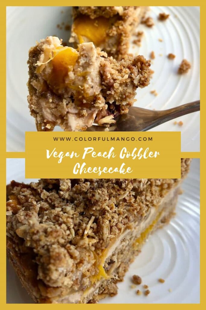 vegan peach cobbler with oats