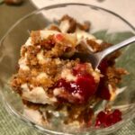 gingerbread trifle dessert with cranberry jam