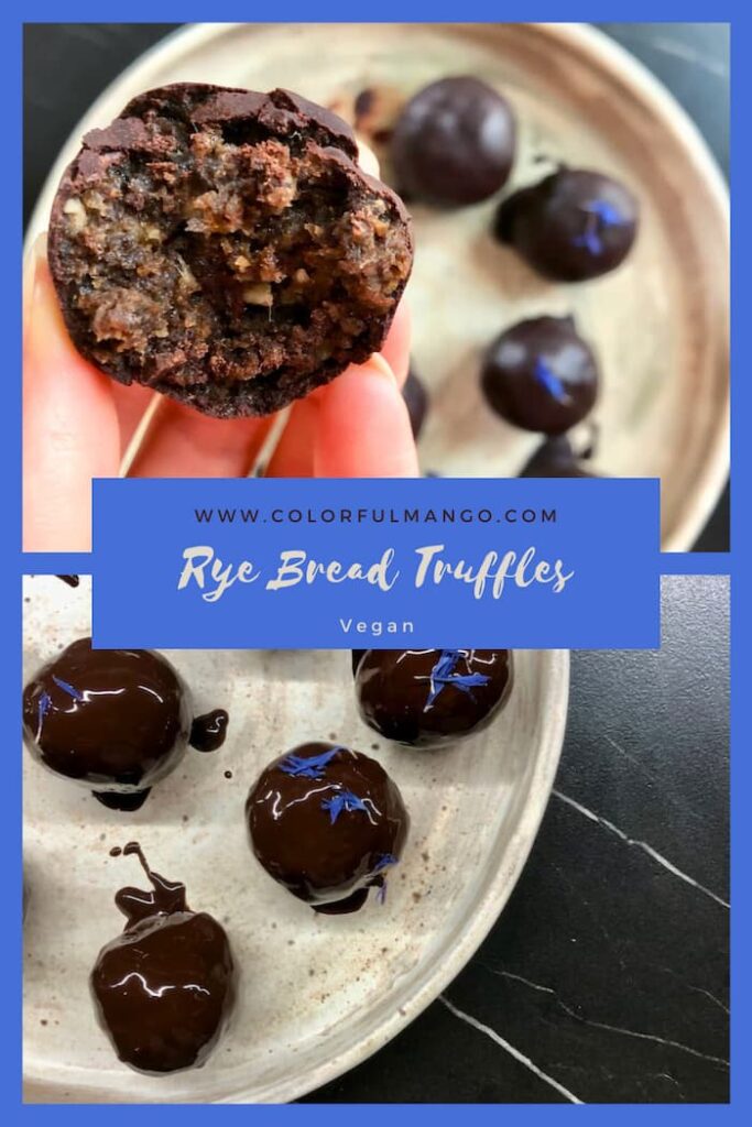 rye bread truffles with dark chocolate