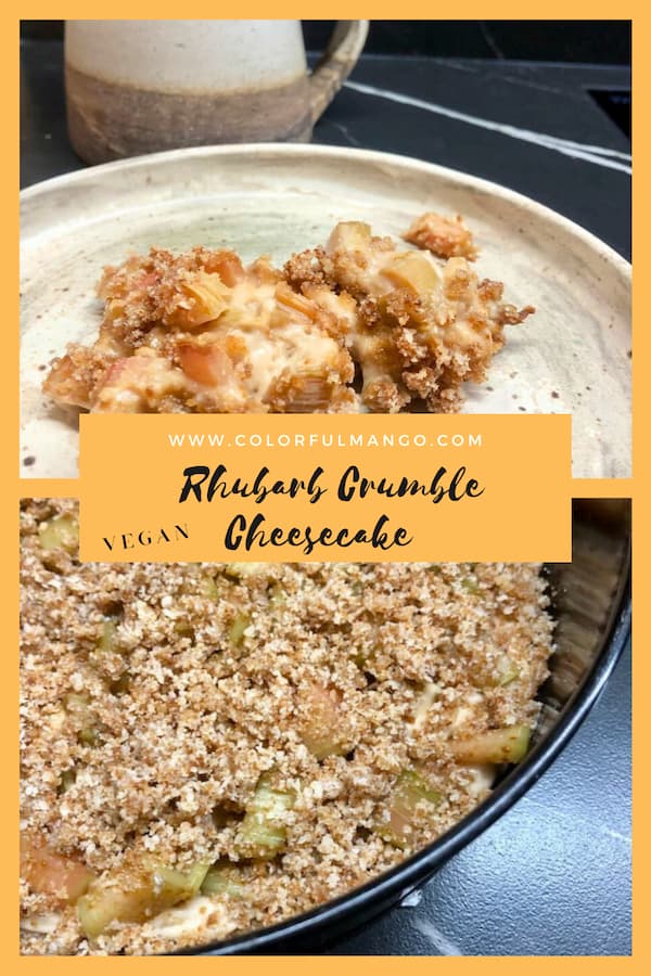 rhubarb crumble cheesecake with almond flour