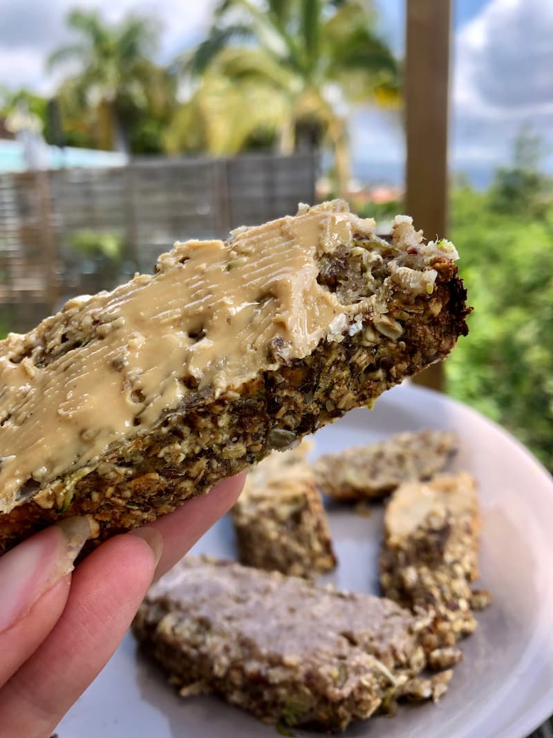 vegan banana bread with peanut butter