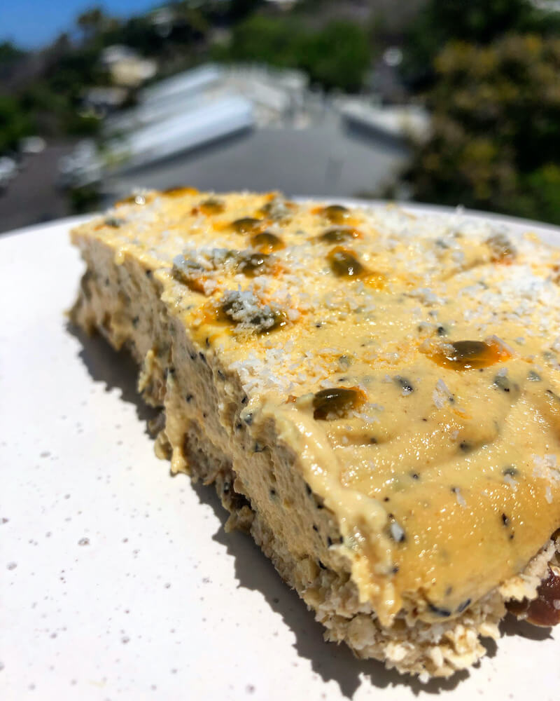 vegan passionfruit cheesecake