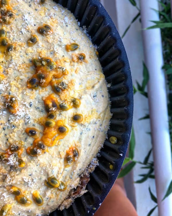 vegan passionfruit cheesecake