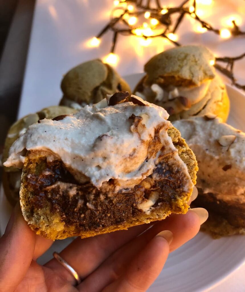 hazelnut filled shrove tuesday cream bun