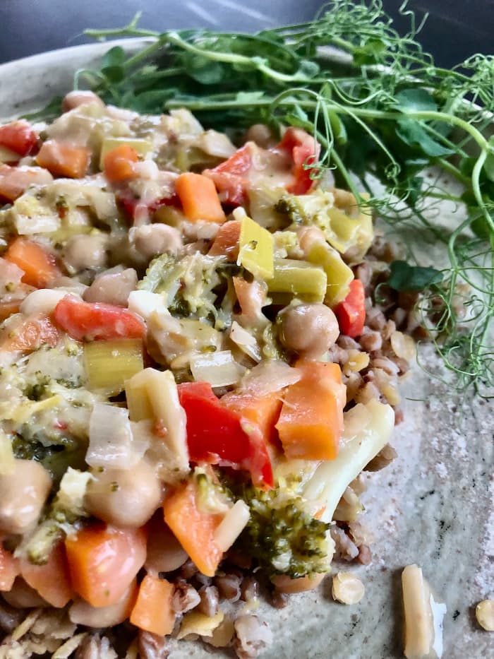 peanut butter sauce with vegetables