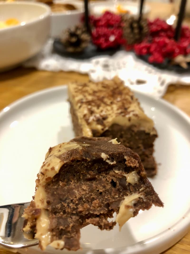 gluten free gingerbread caramel cake