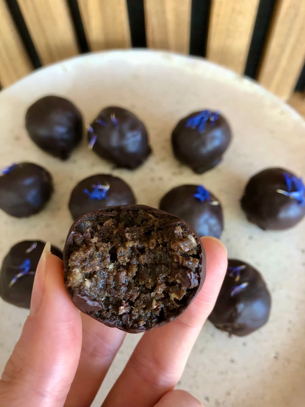 rye bread truffles with chocolate