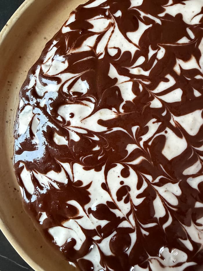 marble brownie layer cake