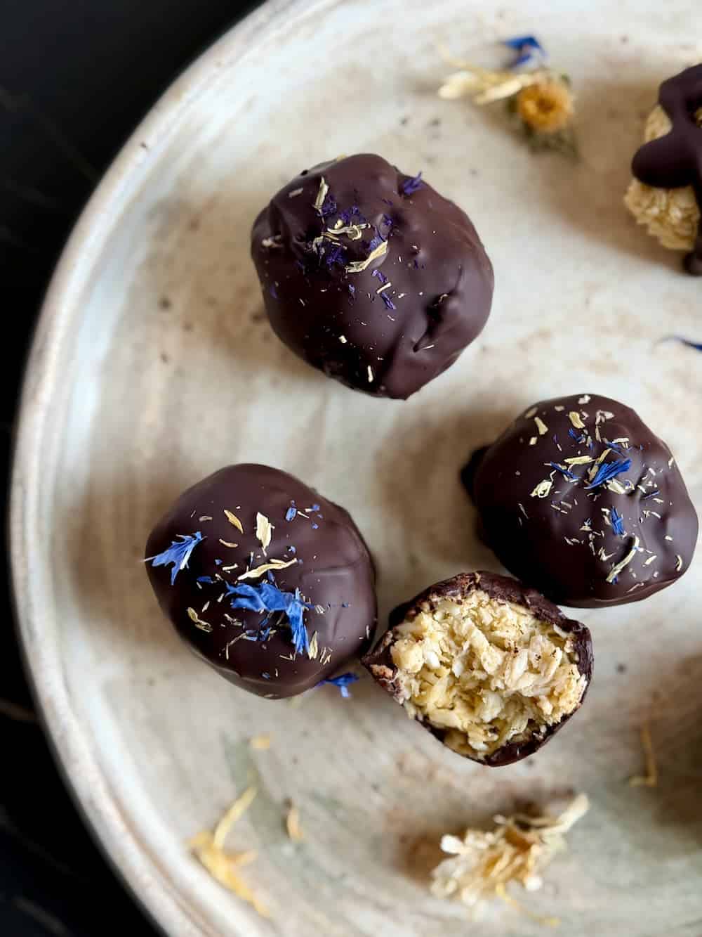 Mango Chocolate Easter Egg Truffles (vegan)