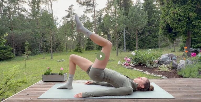 pelvic lift with knee lifts for stress relief